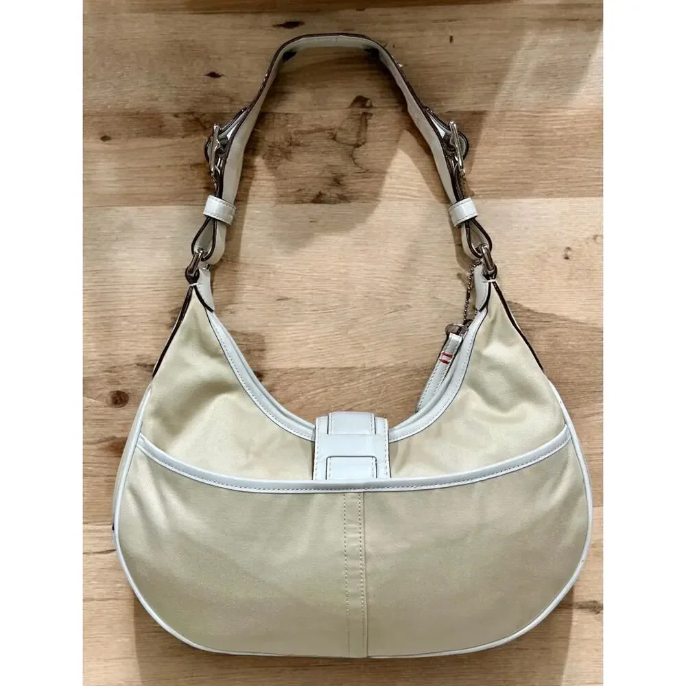 Coach Cream Hobo Shoulder Bag with Red Tag